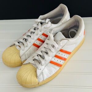 Adidas Men’s Sneakers Orange White Low Top Size 13